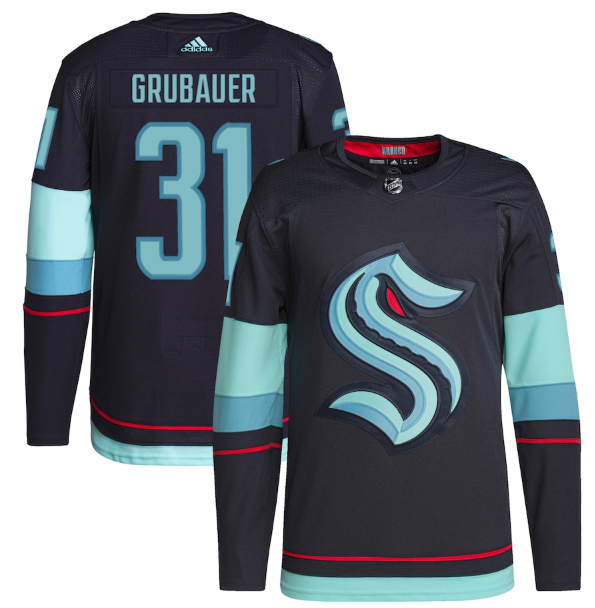Men's Seattle Kraken #31 Philipp Grubauer Navy Stitched Jersey Men's Seattle Kraken #31 Philipp Grubauer Navy Stitched Jersey